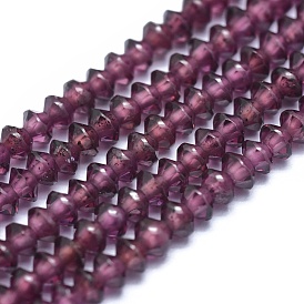 Natural Garnet Beads Strands, Bicone, Faceted
