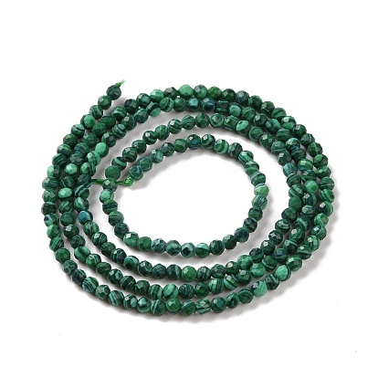 Perlas de malaquita sintética hebras, facetados, rondo