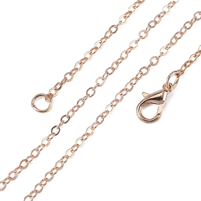 Brass Cable Chains Necklace Making, with Alloy Lobster Claw Clasps