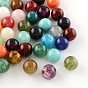 Perles acryliques de pierres précieuses imitation ronde, 14mm, trou: 2.5 mm, environ 310 pcs / 500 g