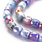 Cuisson opaque de perles de verre peintes, pierres d'imitation, facette, de couleur plaquée ab , colonne
