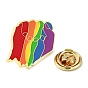 Pride Rainbow Enamel Pins, Golden Alloy Brooch, Flag/Lightning Bolt/Heart