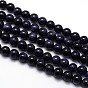 Synthetic Blue Goldstone Round Beads Strands