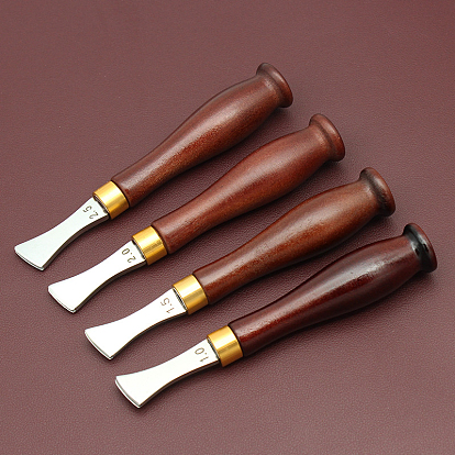 Stainless Steel Leather Edge Press Line Tool, with Wooden Handle