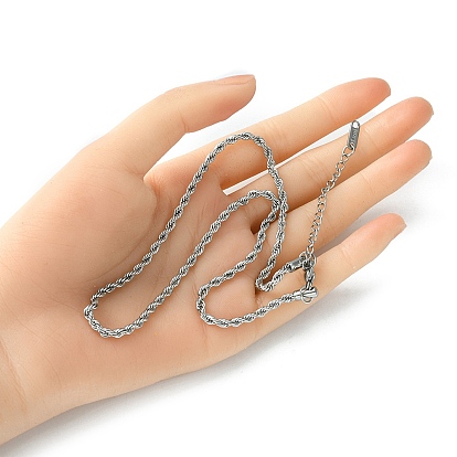 304 collier de chaîne de corde en acier inoxydable pour hommes femmes