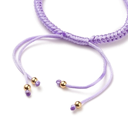 Fabrication de bracelet en nylon tressé réglable, avec 304 anneaux ouverts en acier inoxydable et perles rondes en laiton