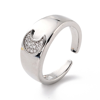 Кольцо с куполом из лунного кубического циркония для нее, регулируемое кольцо на запястье, без кадмия и без свинца