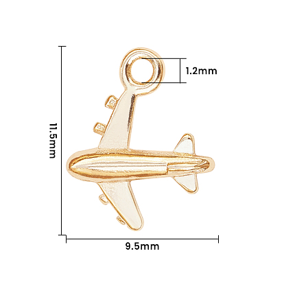 Brass Airliner Charms, Passenger Airplane