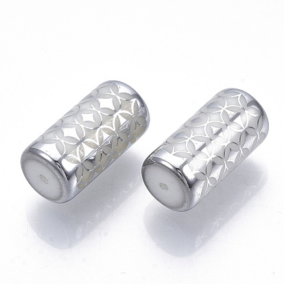 Perles en verre electroplate, colonne avec motif de cercle