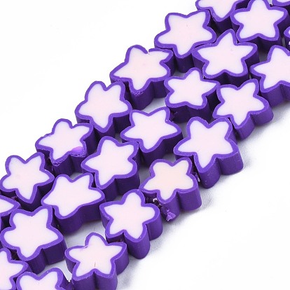 Handmade Polymer Clay Beads Strands, Star