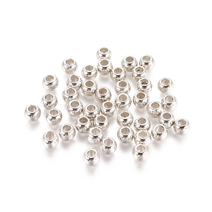 Ccb perles en plastique, rondelle, couleur de nickel