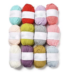 Fil de fibre acrylique à tricoter en coton au lait, 4 - fil au crochet, fil d'aiguille à poinçonner