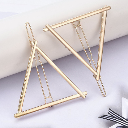 Alloy Hollow Geometric Hair Pin, Ponytail Holder Statement, Hair Accessories for Women, Cadmium Free & Lead Free, Triangle