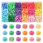 810Pcs 18 Style Opaque & Transparent Plastic Beads, Frosted, Barrel