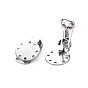 304 Stainless Steel Clip-on Earring Setting, Flat Round