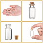 Botellas de vidrio frasco de vidrio, con tapón de corcho, deseando botella, contenedores de cuentas, Claro, 35x16 mm, capacidad: 6 ml (0.2 fl. oz)