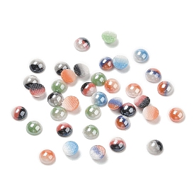 Two Tone Glass Cabochons, Half Round