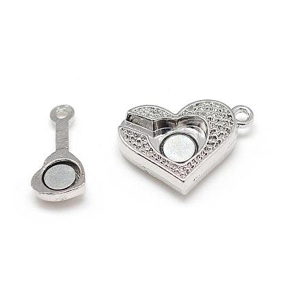 Alloy Magnetic Clasps with Loops, Heart