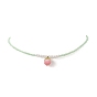 Resin Flower Bud Pendant Necklaces, Glass & ABS Plastic Imitation Pearl Bead Beaded Choker Necklace with 304 Stainless Steel Lobster Claw Clasps & Extender Chain, for Women
