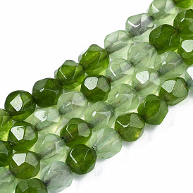 Perles naturelles, perles de jade , teint, facette, étoiles coupées perles rondes