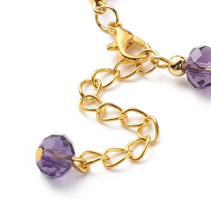Glass Rondelle & Brass Beaded Bracelet for Women