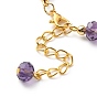 Glass Rondelle & Brass Beaded Bracelet for Women