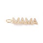 Brass Micro Pave Clear Cubic Zirconia Pendants, Long-Lasting Plated, Word Mama, for Mother's Day