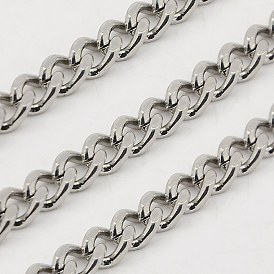 304 Stainless Steel Twisted Chains Curb Chain, Faceted, Unwelded