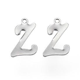 304 Stainless Steel Letter Charms, Letter.Z