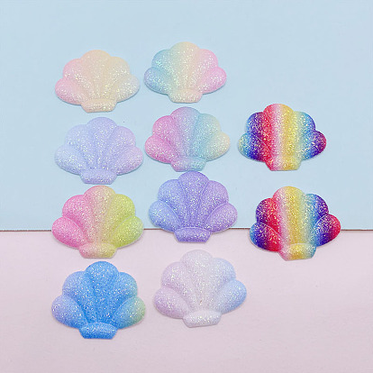 Glittered Rainbow Color Fabric Shell, DIY Shoes Clothing Bag Clothing Accessories Decoration