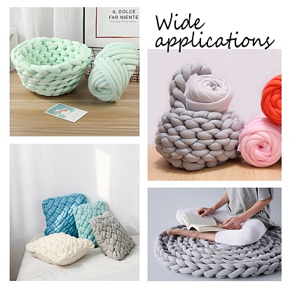 Fil à tricoter bras, fil de polyester, fil géant volumineux lavable super doux, pour des couvertures artisanales à tricoter extrême