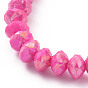 8Pcs 8 Color Opaque Acrylic Faceted Rondelle & Flower Beaded Stretch Bracelets, Childen Bracelets for Girls