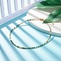 Natural Agate Beaded Necklaces for Women, with 304 Stainless Steel Lobster Claw Clasps, Round
