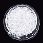 Deux perles de rocaille en verre taillé, couleurs transparentes lustered, trou rond, hexagone