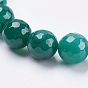 Natural Striped Agate/Banded Agate Beads Strands, Round, Faceted, Dyed