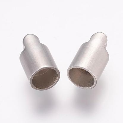 304 Stainless Steel Magnetic Clasps with Glue-in Ends, Ion Plating (IP), Column, Frosted