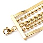 304 Stainless Steel Chains Multi-strand Bracelet for Women, Golden