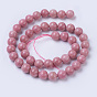 Natural Rhodonite Beads Strands, Grade AA, Round