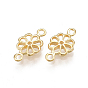 Brass Filigree Joiners Links, Nickel Free, Real 18K Gold Plated, Flower
