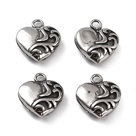 316 Surgical Stainless Steel Charms, Heart Charm