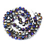 Electroplate Glass Beads Strands, AB Color Plated, Faceted, Round
