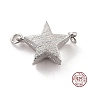 925 broches magnéticos de plata esterlina, con anillos de salto, estrella texturizada