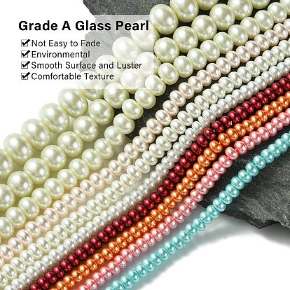 Brins de perles de verre de qualité A, rondelle, 5~12x3~8mm, Trou: 1mm, Environ 50~130 pcs/chapelet, 15.7 pouces ~16.1 pouces