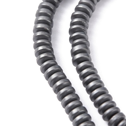 Matte Style Electroplate Non-magnetic Synthetic Hematite Beads Strands, Heishi Beads, Flat Round/Disc