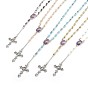Colliers pendants d'alliage, avec des découvertes en verre et en métal, crucifix croix, pour Pâques
