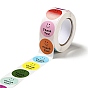 Round Dot Paper Thank You Stickers Roll, Smiling Face Self-Adhesive Gift Tags, for Seal Top Decoration