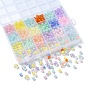 516 piezas 21 cuentas redondas acrílicas de estilo, gelatina de imitación y transparente bicolor y cuenta en cuenta