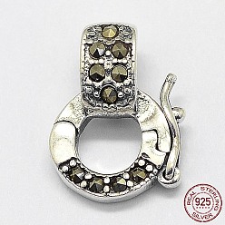 925 Sterling Silver Micro Pave Cubic Zirconia Twister Clasps
