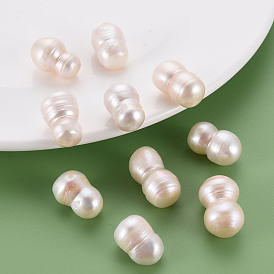 Perles de perles keshi naturelles, perle de culture d'eau douce, pas de trous / non percés, gourde