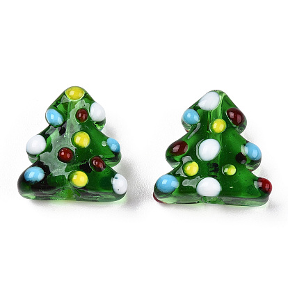 Hechos a mano de cristal de murano con baches hebras, árbol de Navidad